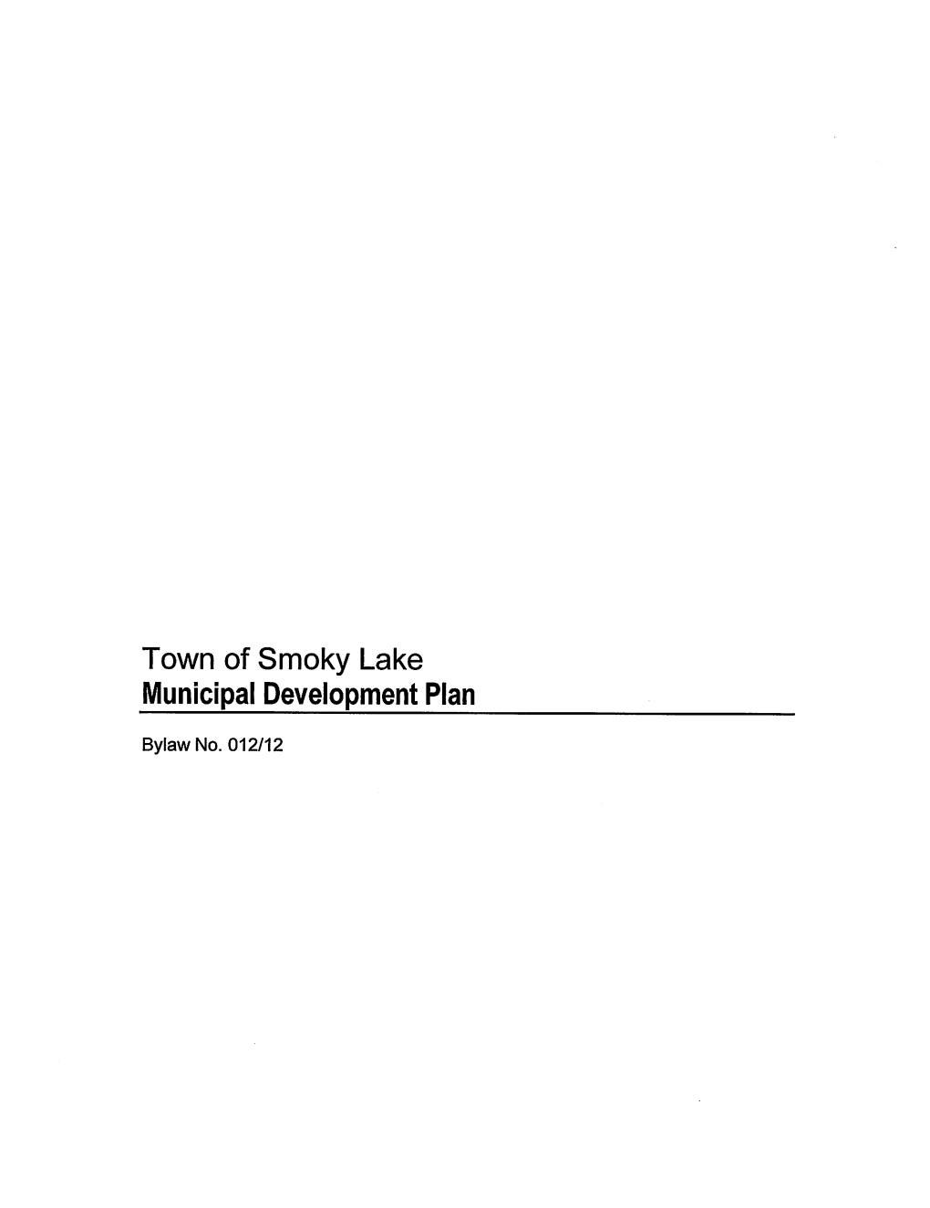 Town of Smoky Lake Municipal Development Plan