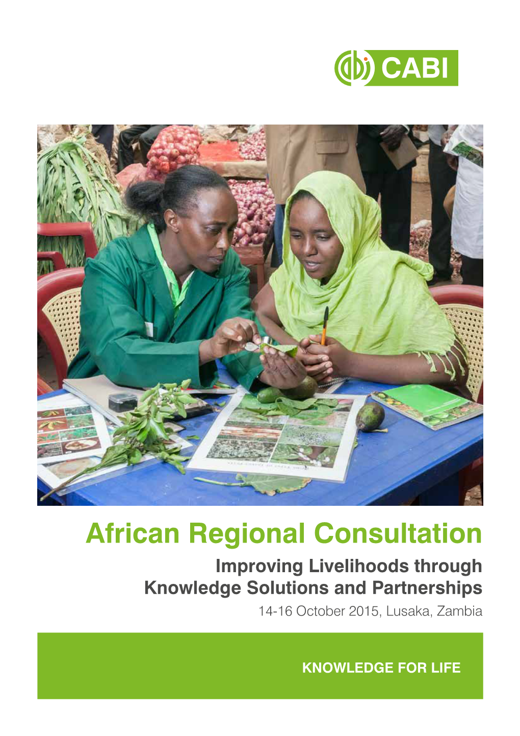 African Regional Consultation Improving Livelihoods Through Knowledge Solutions and Partnerships 14-16 October 2015, Lusaka, Zambia