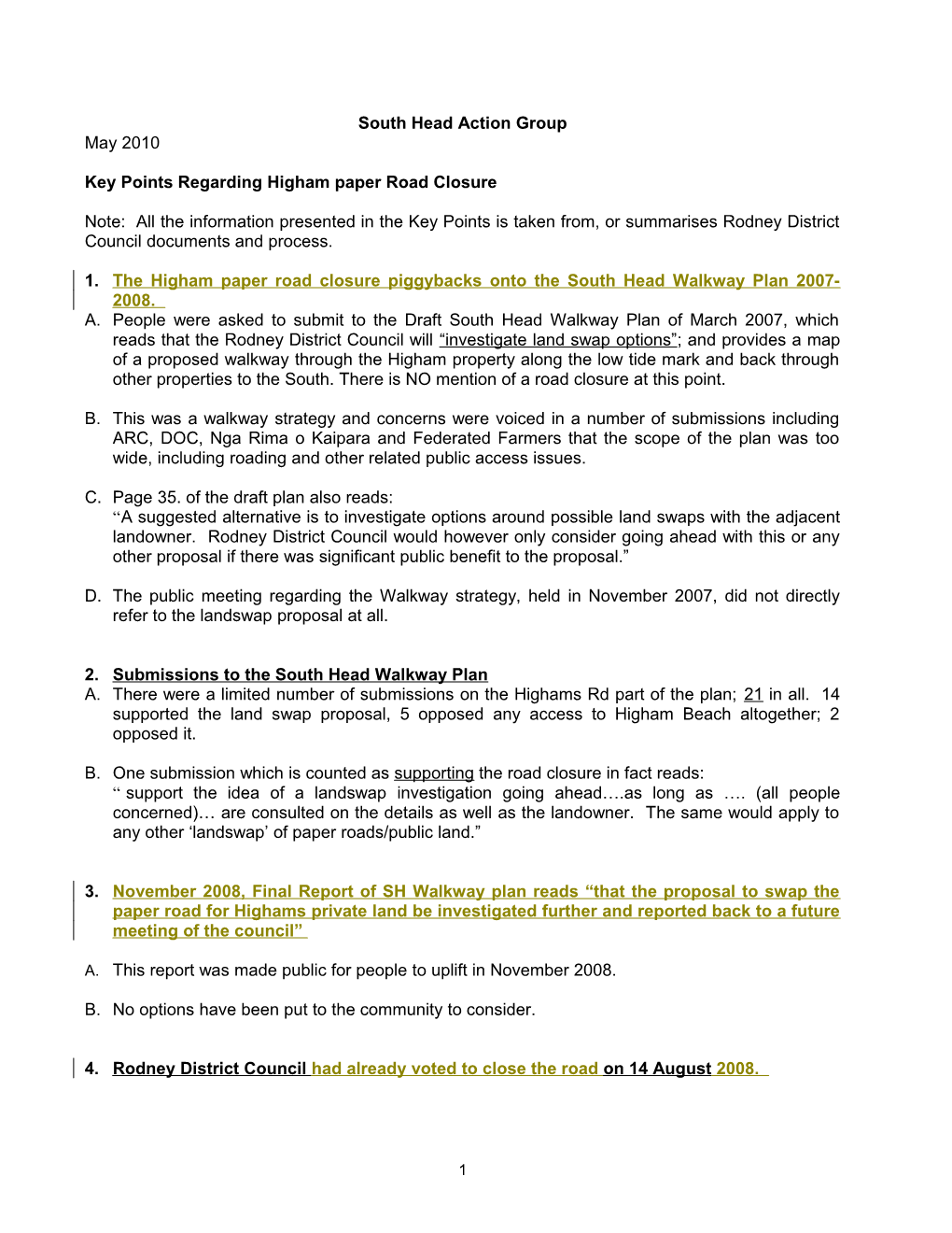 Key Points Regarding Higham Paper Road Closure