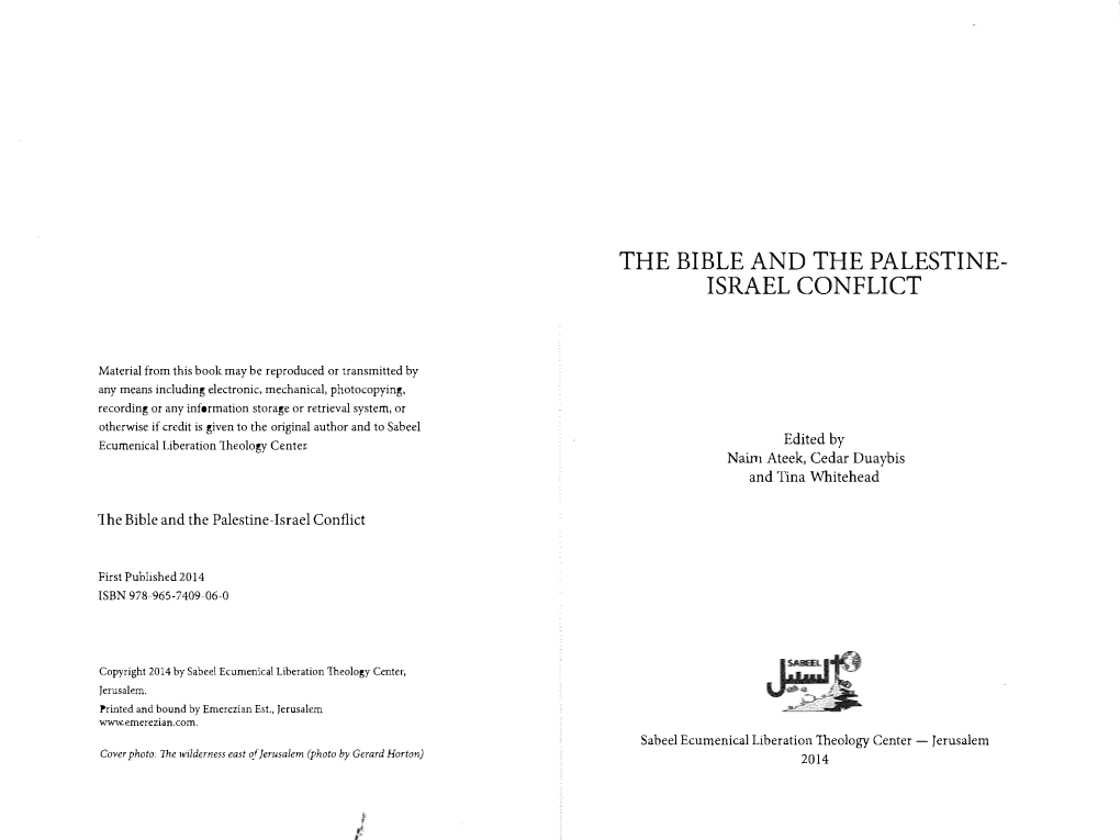 The Bible and the Palestine Israel Conflict