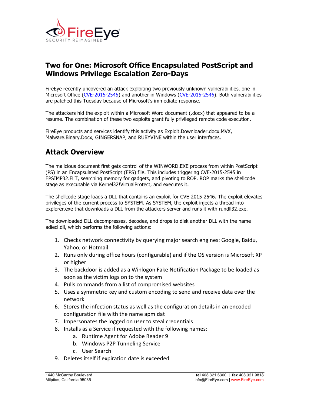Microsoft Office Encapsulated Postscript and Windows Privilege Escalation Zero-Days