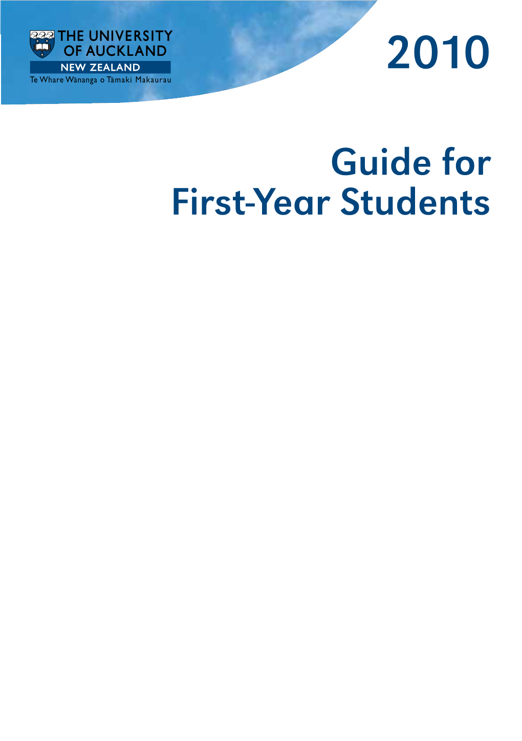 Guide for First-Year Students 2010