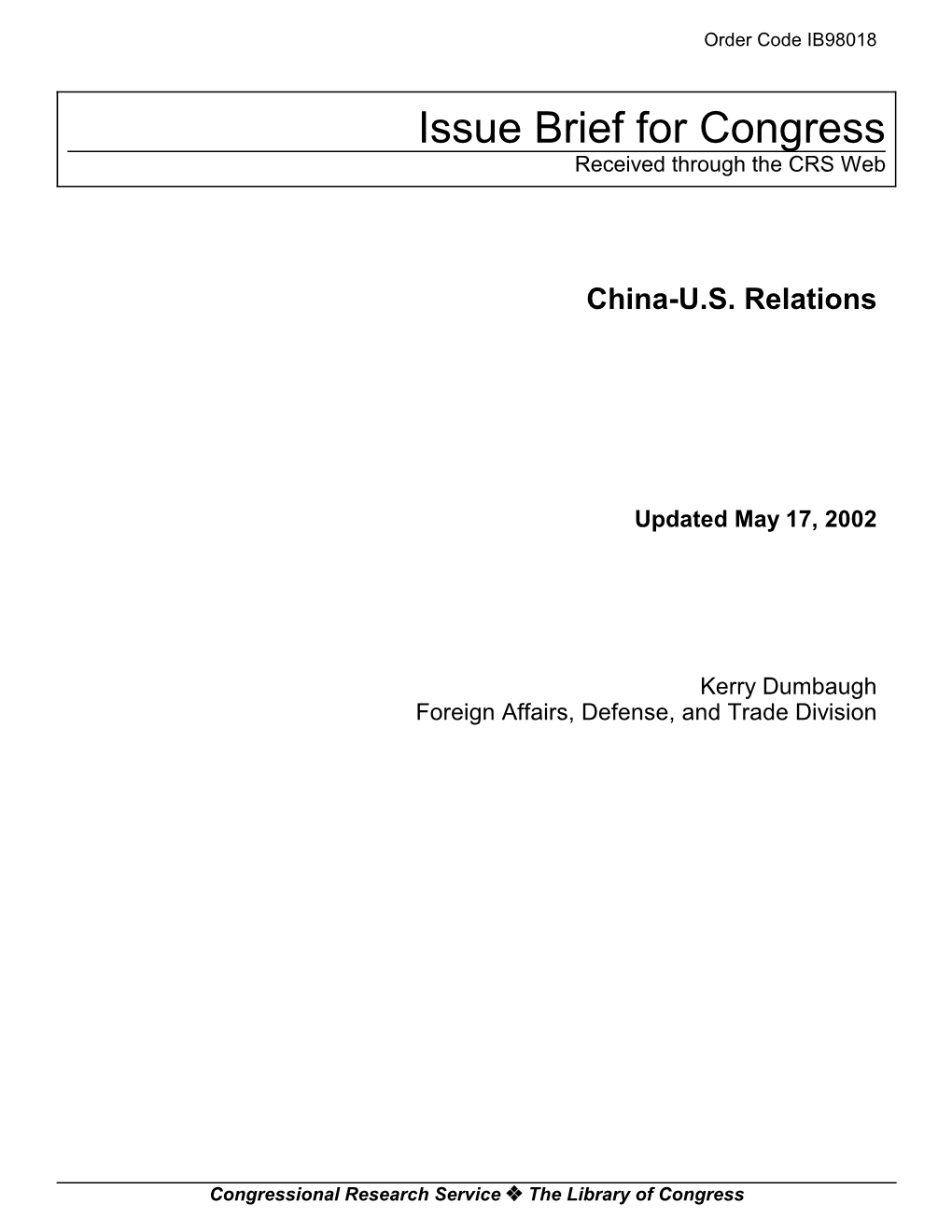China-US Relations