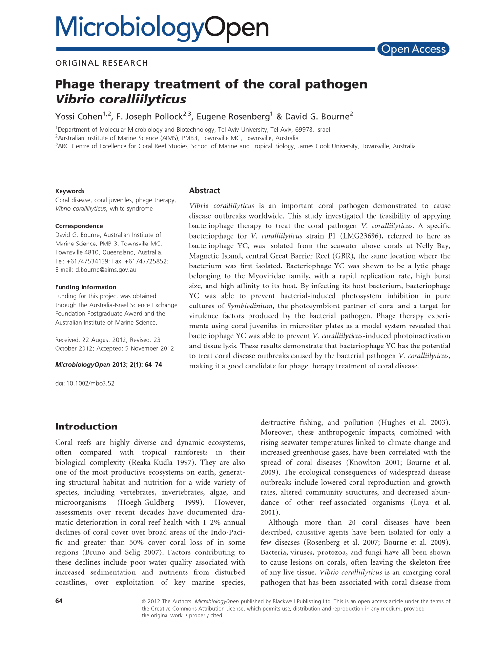 Phage Therapy Treatment of the Coral Pathogen Vibrio Coralliilyticus