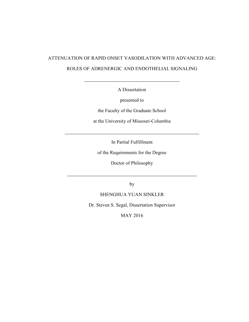 Attenuation of Rapid Onset Vasodilation with Advanced Age