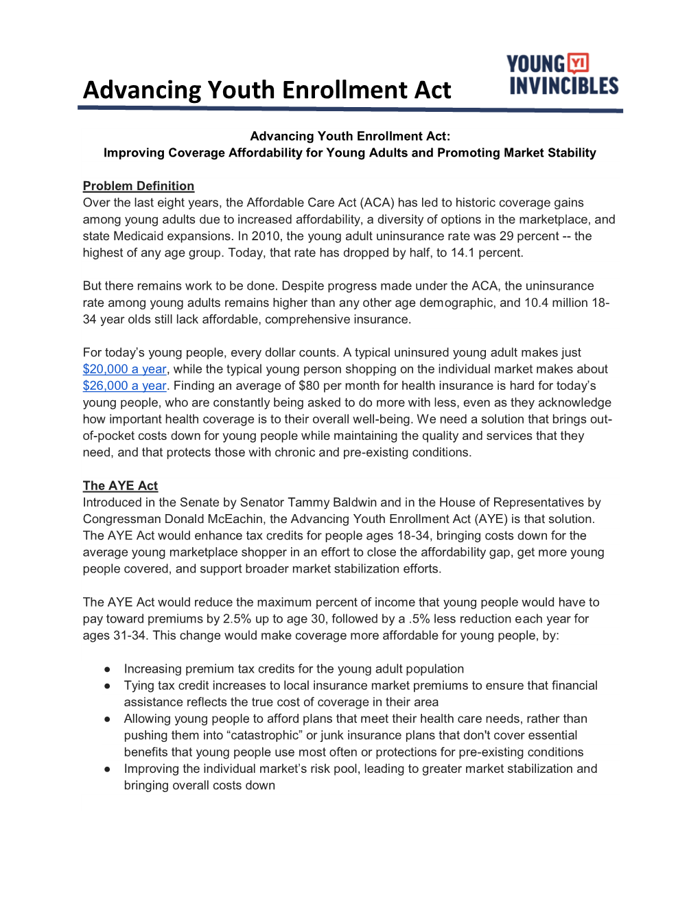 Advancing Youth Enrollment Act