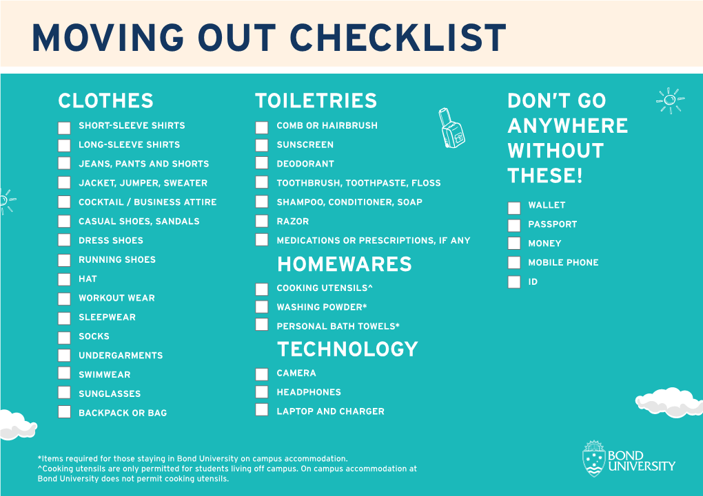 Moving out Checklist