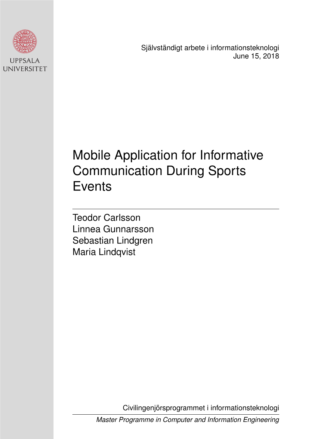 Mobile Application for Informative Communication During Sports Events