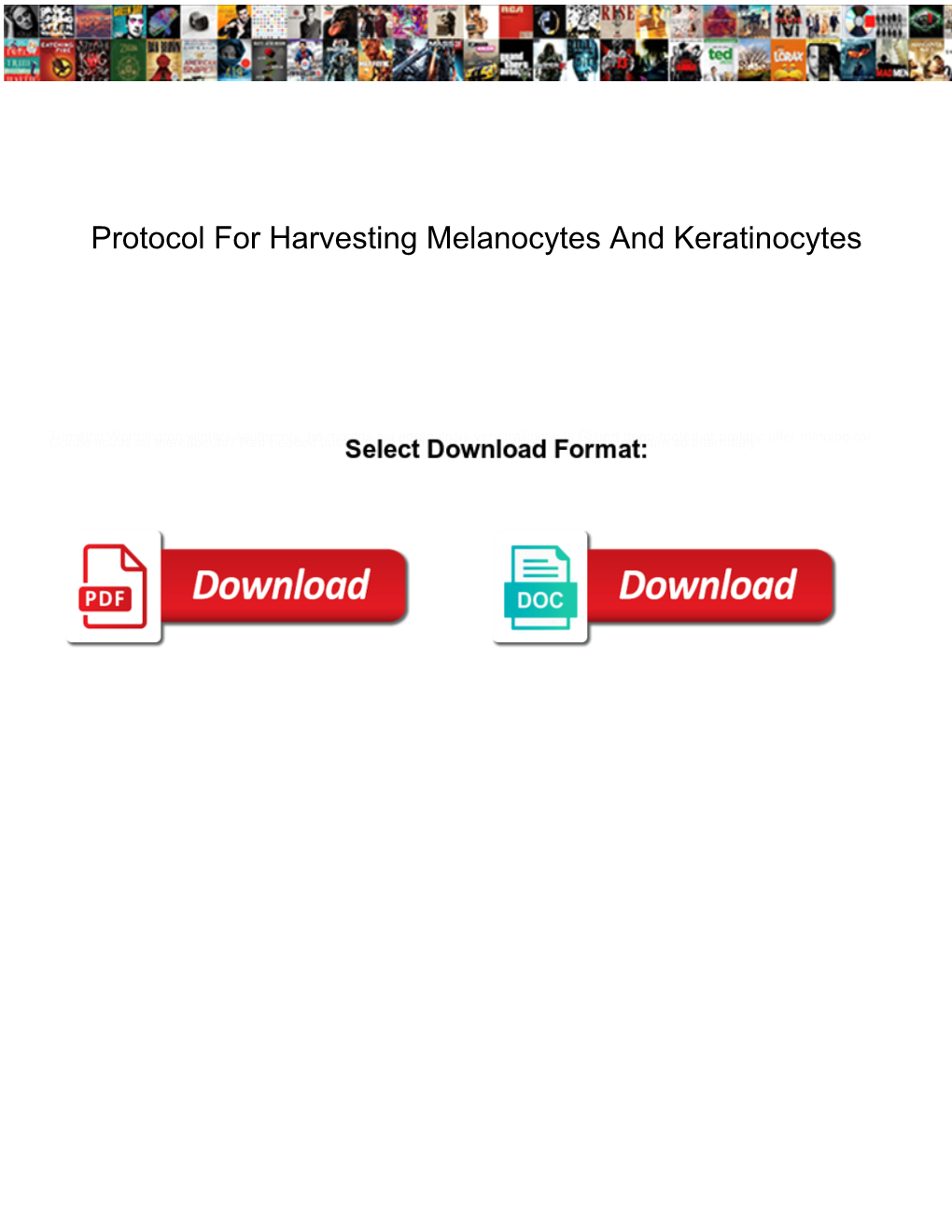 Protocol for Harvesting Melanocytes and Keratinocytes