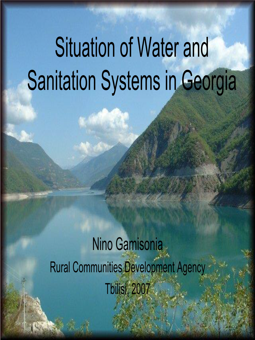 Situation of Water and Sanitation Systems in Georgia