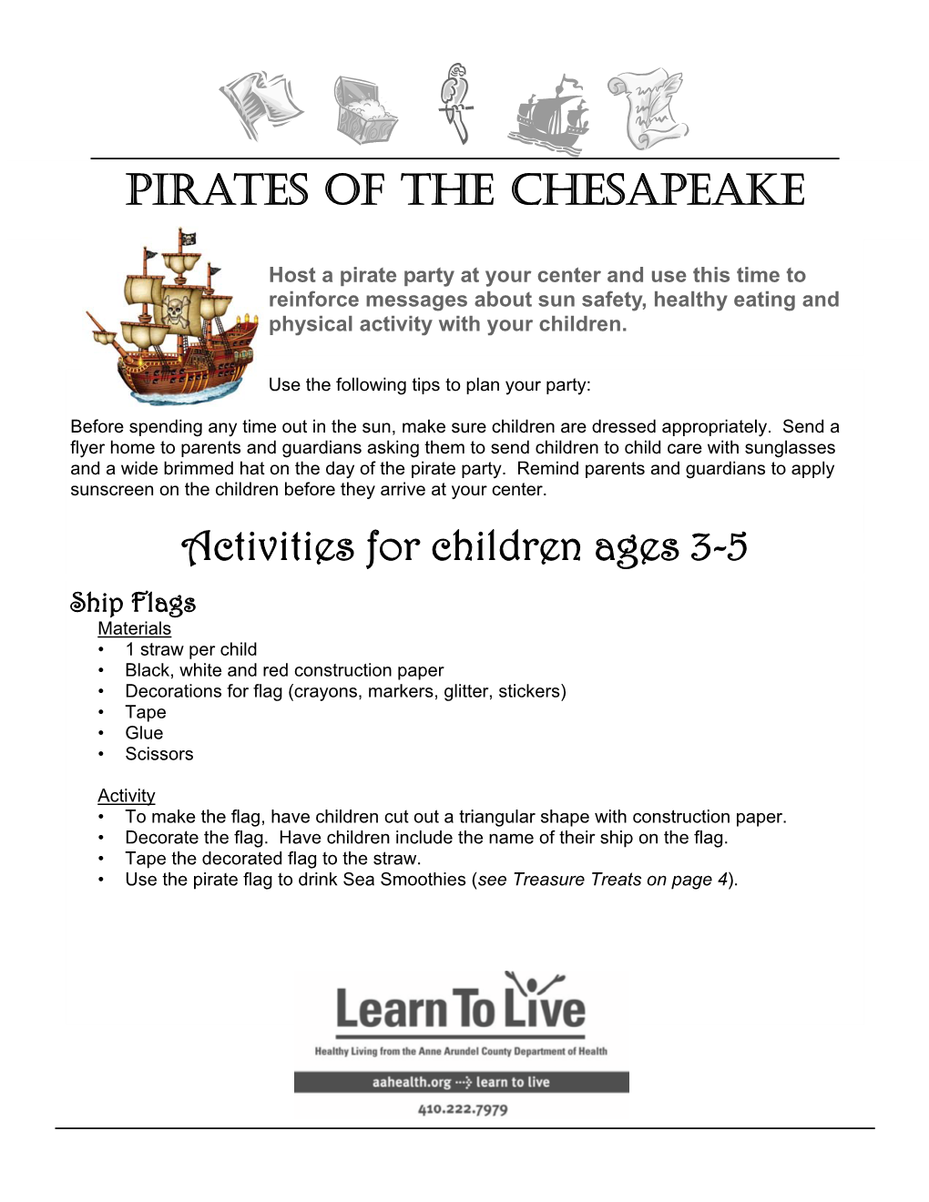 Pirates of the Chesapeake Activity Sheet
