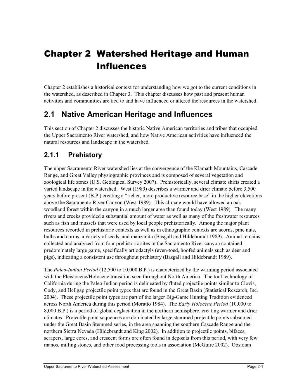 Chapter 2 Watershed Heritage and Human Influences