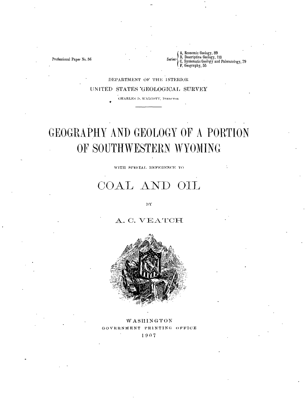 Geography and Geology of a Portion of Southwestern Wyoming