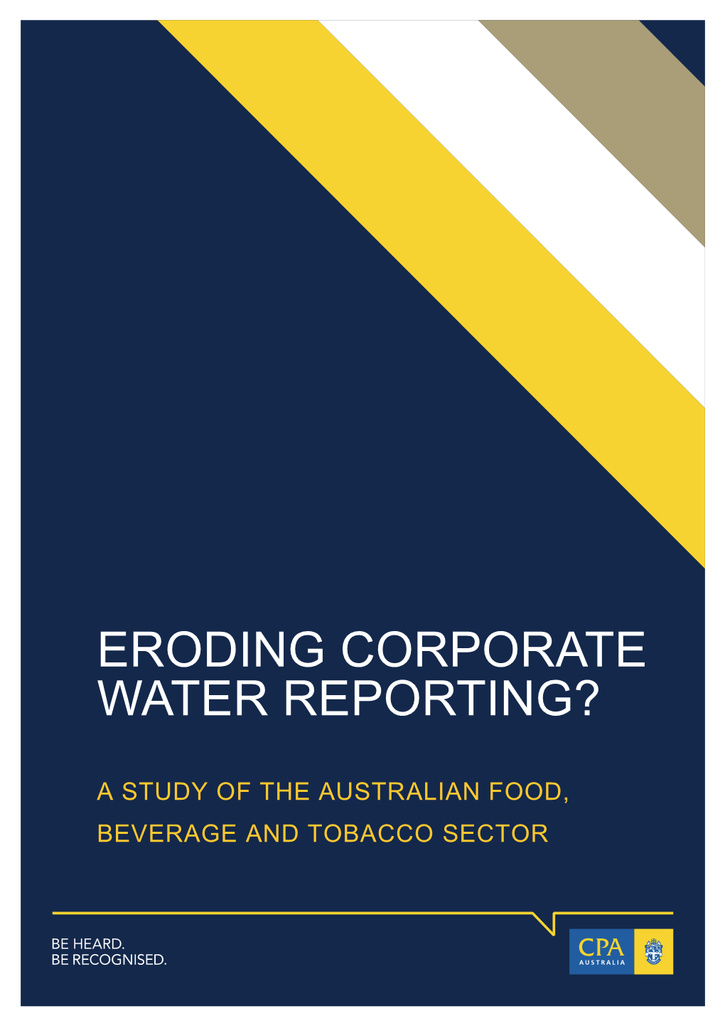 Eroding Corporate Water Reporting?