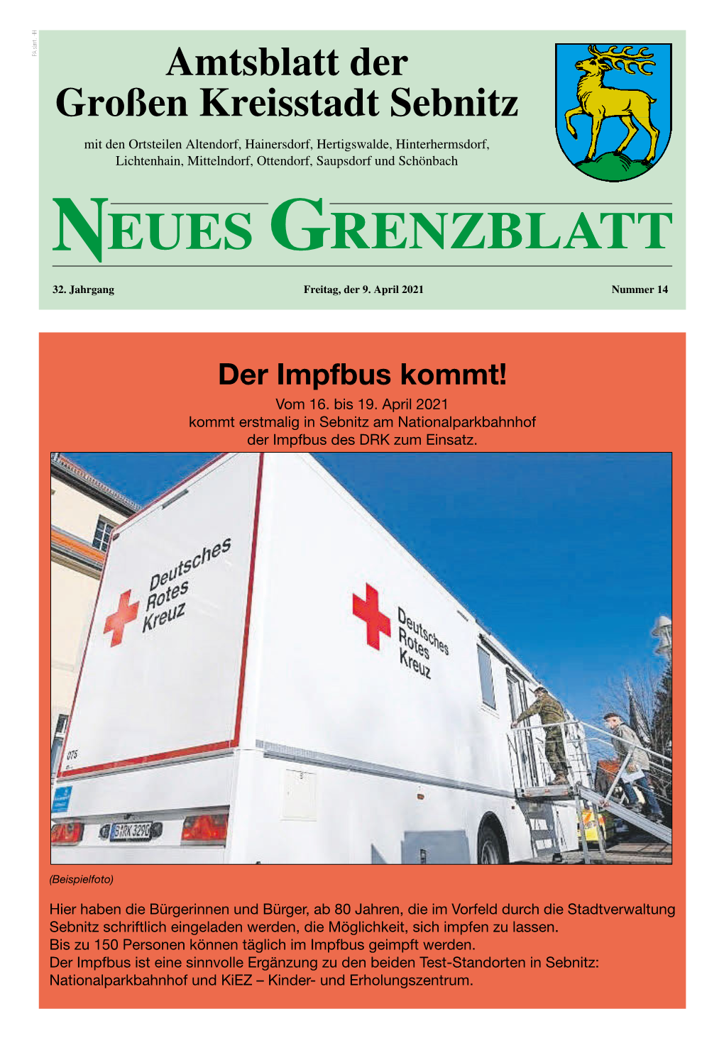 Neues Grenzblatt Nr. 14 Vom 09.04.2021