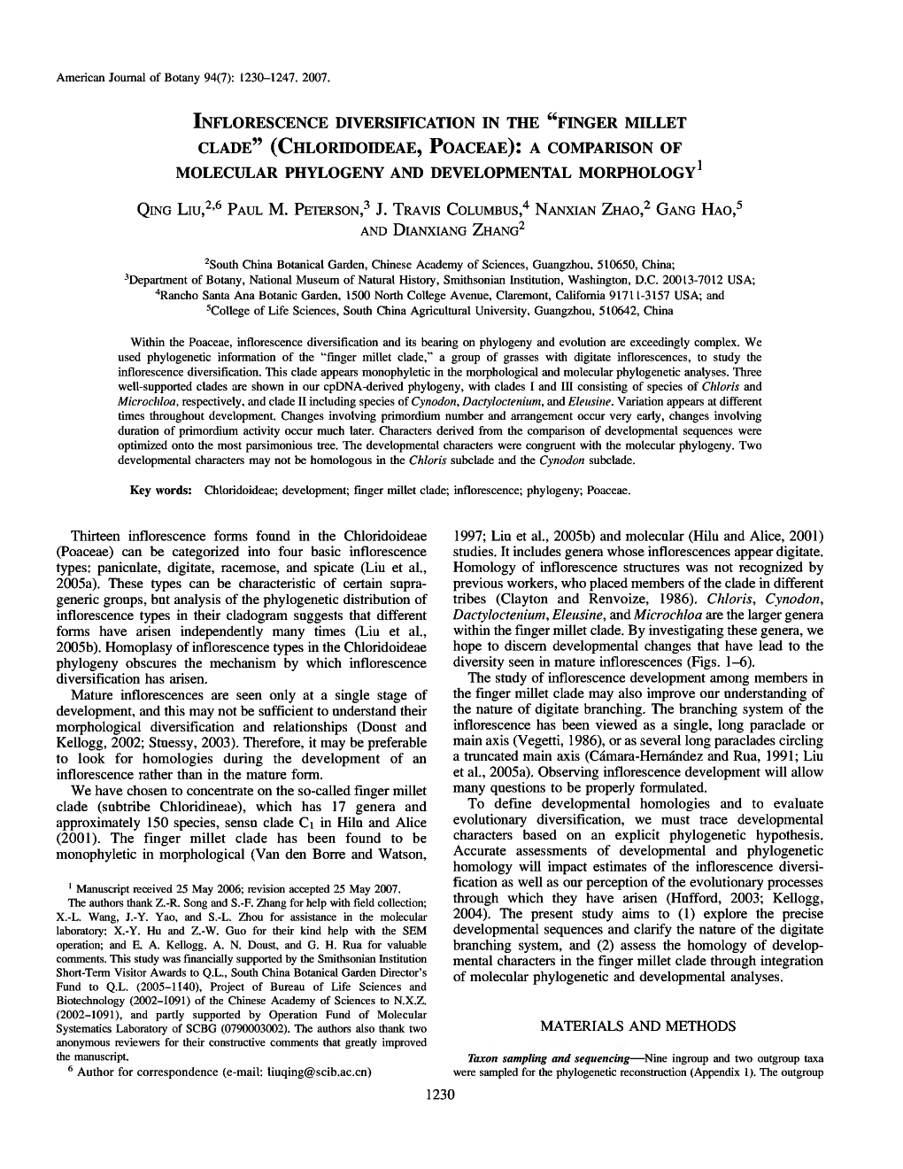 Inflorescence Diversification in the 