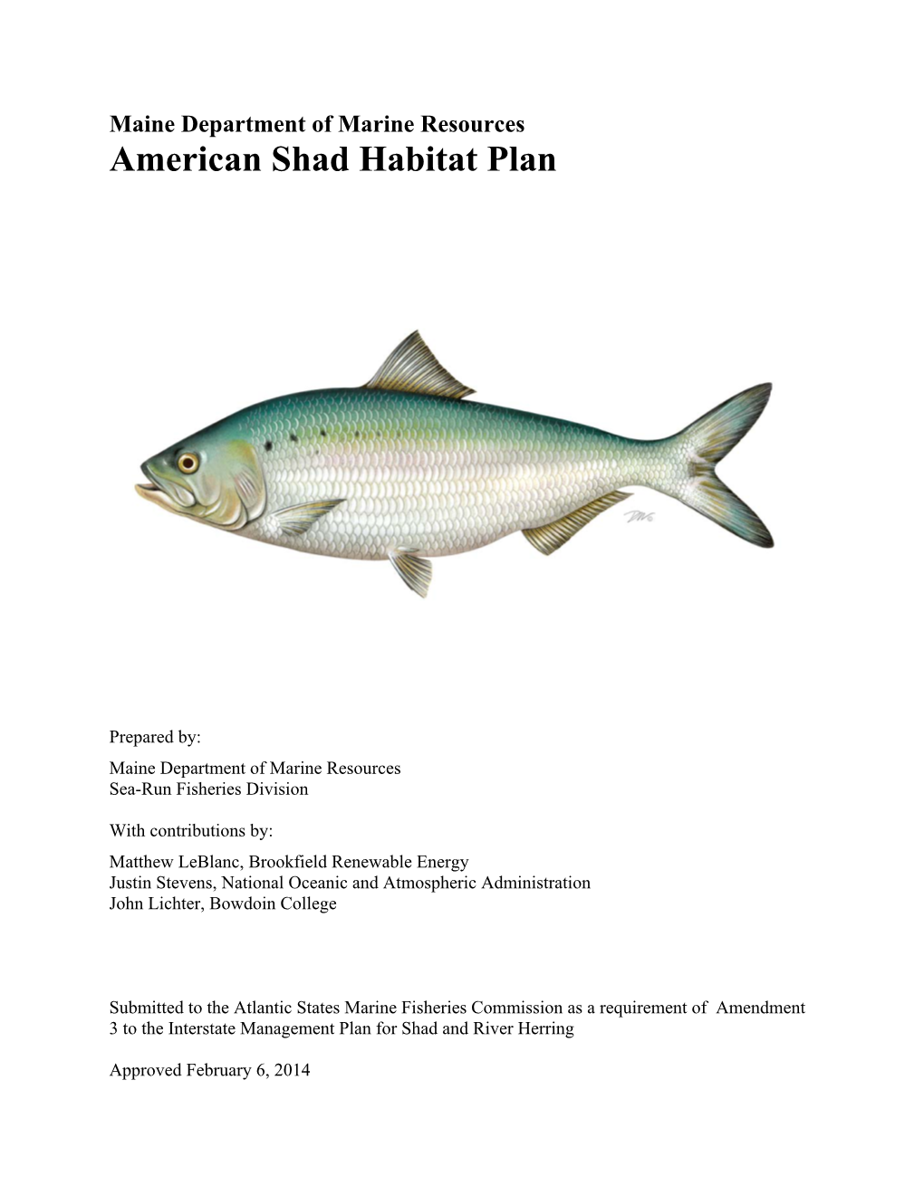 American Shad Habitat Plan