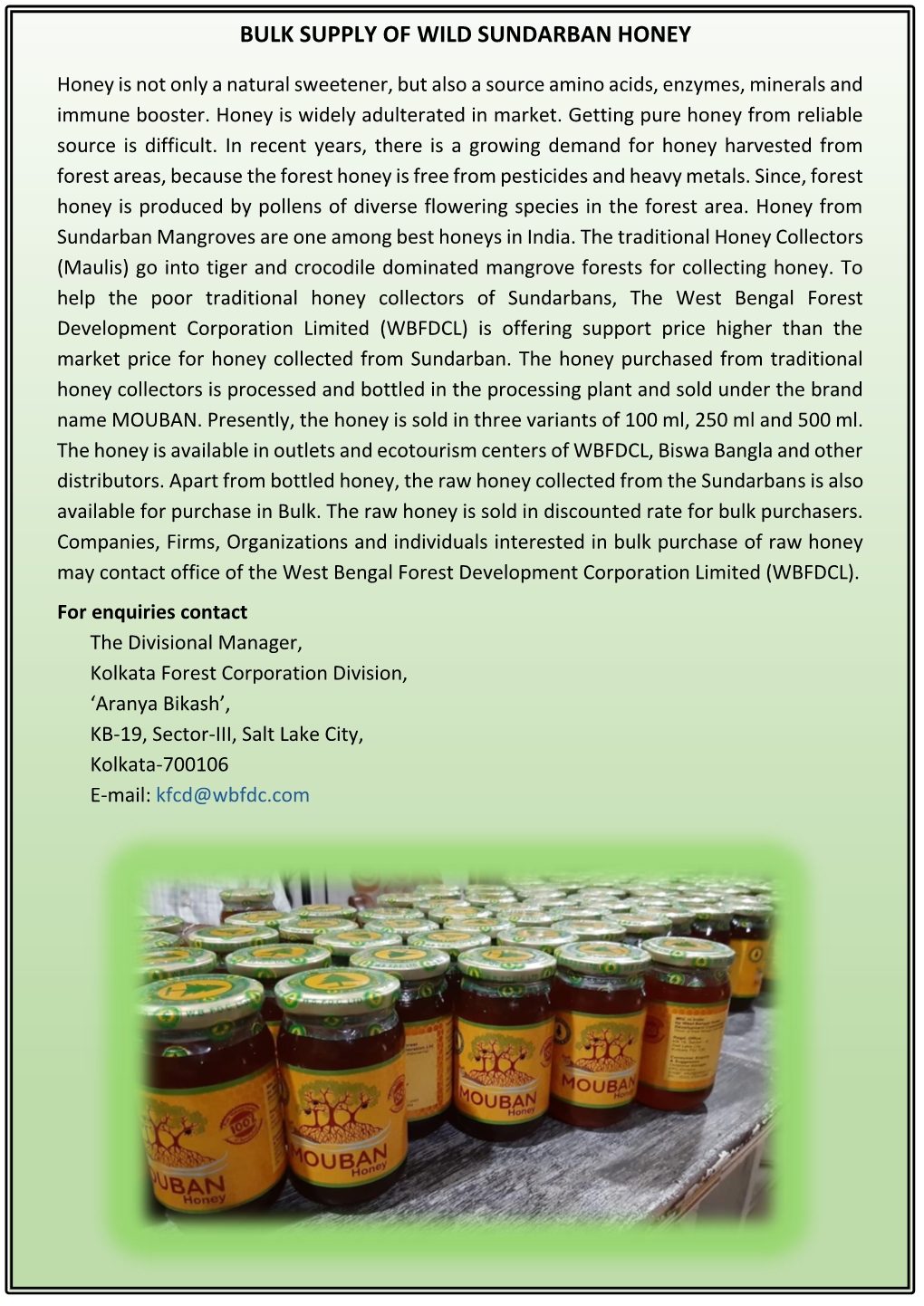 Bulk Supply of Wild Sundarban Honey