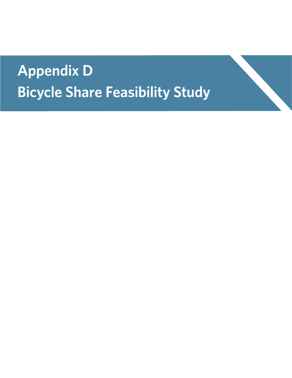 Appendix D Bicycle Share Feasibility Study