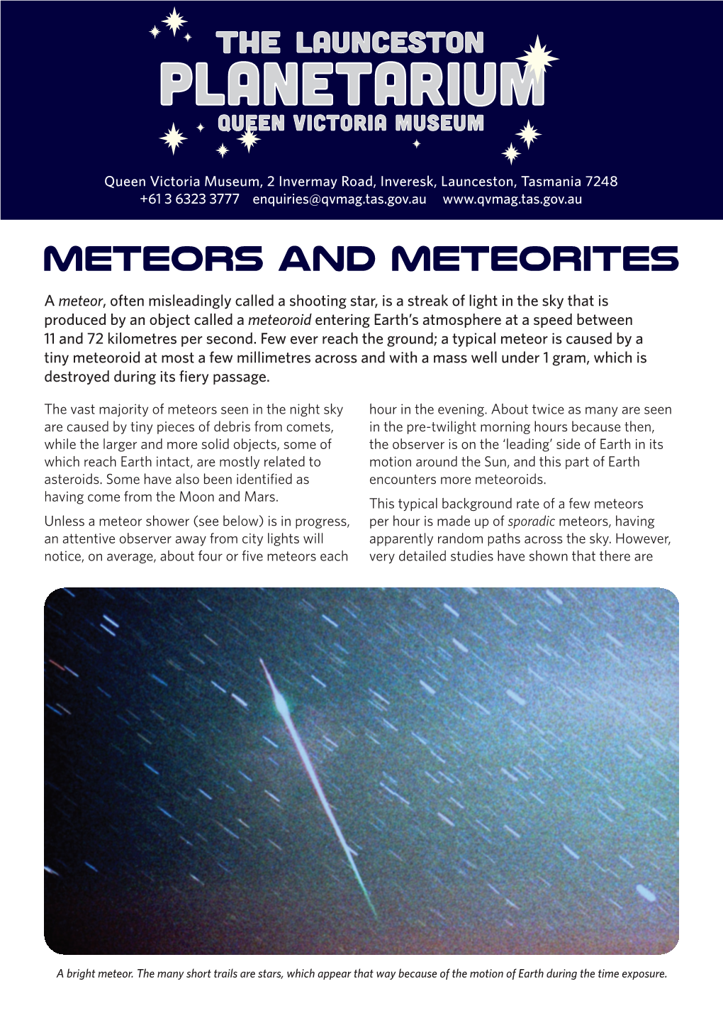 Meteors and Meteorites