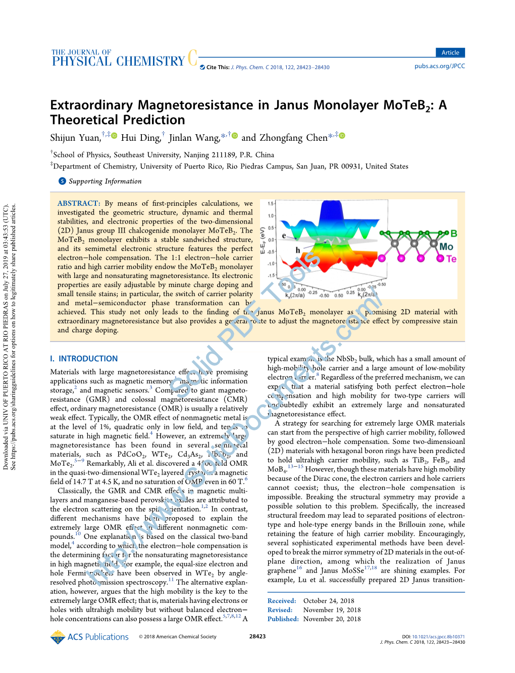 Extraordinary Magnetoresistance in Janus Monolayer Moteb2