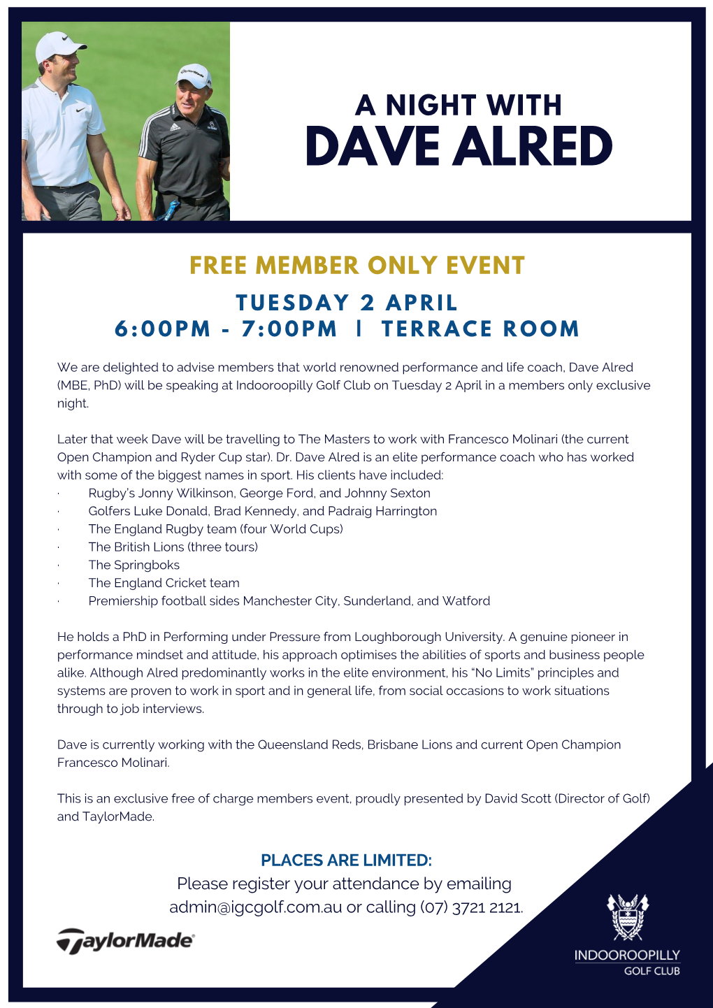 A Night with Dave Alred