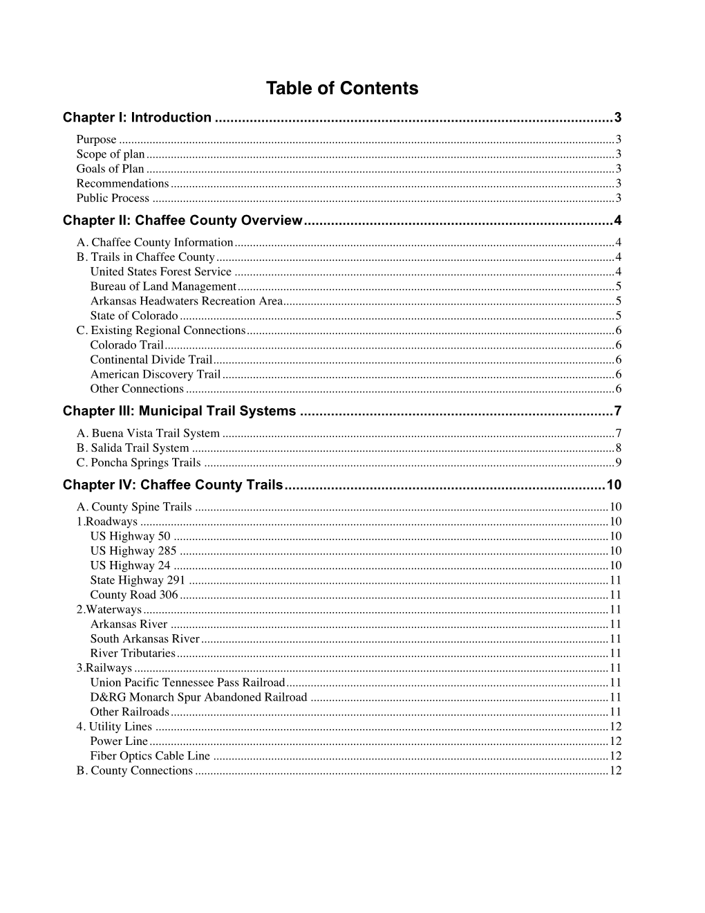 Table of Contents Chapter I: Introduction