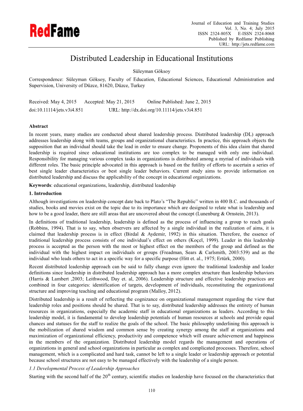 Distributed Leadership in Educational Institutions