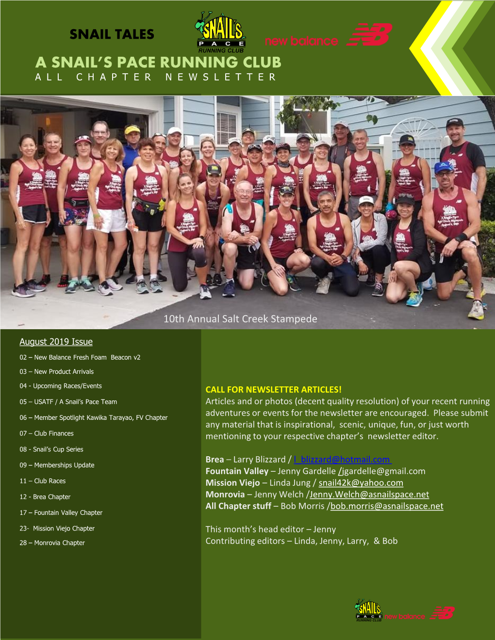 A Snail's Pace Running Club All Chapter Newsletter