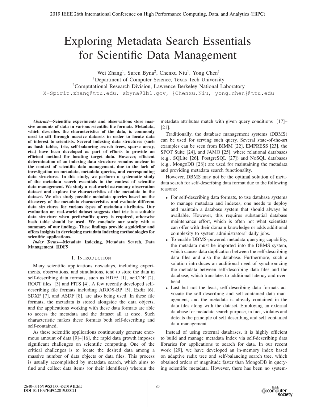 Exploring Metadata Search Essentials for Scientific Data Management
