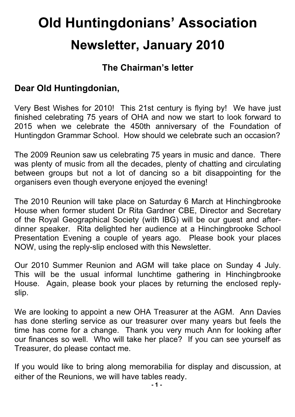 Old Huntingdonians' Association