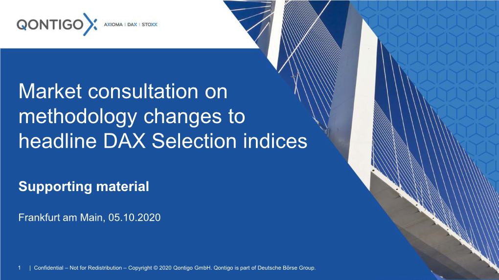 Market Consultation on Changes to DAX Selection Indices