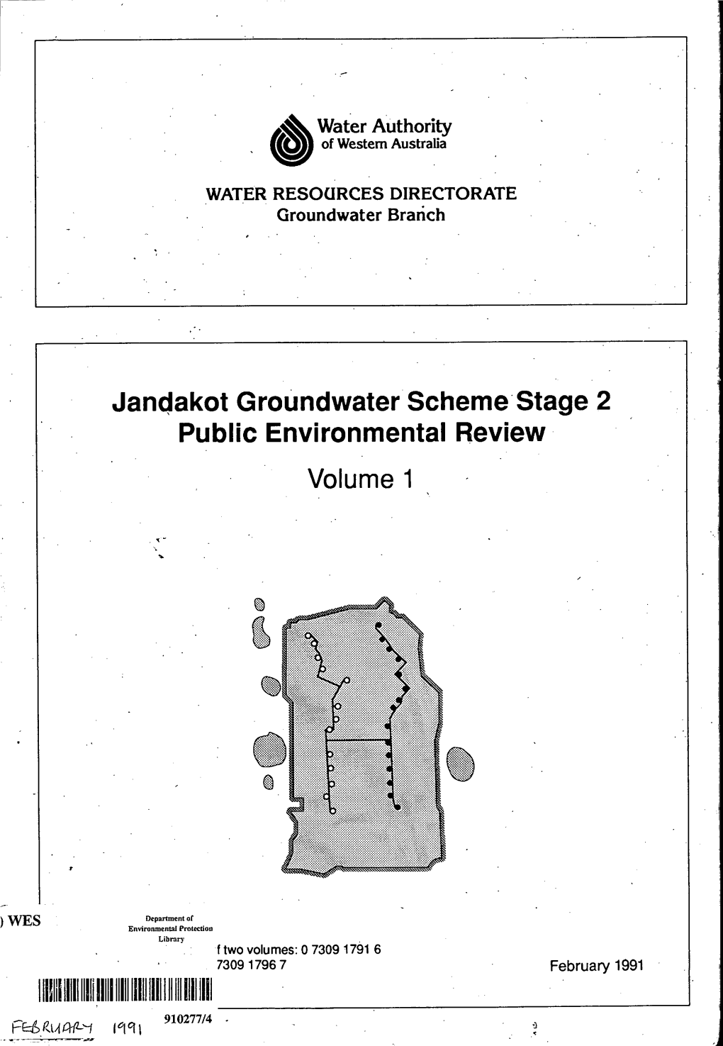 Jandakot Groundwater Schemestage 2 Public Environmental Review Volume 1