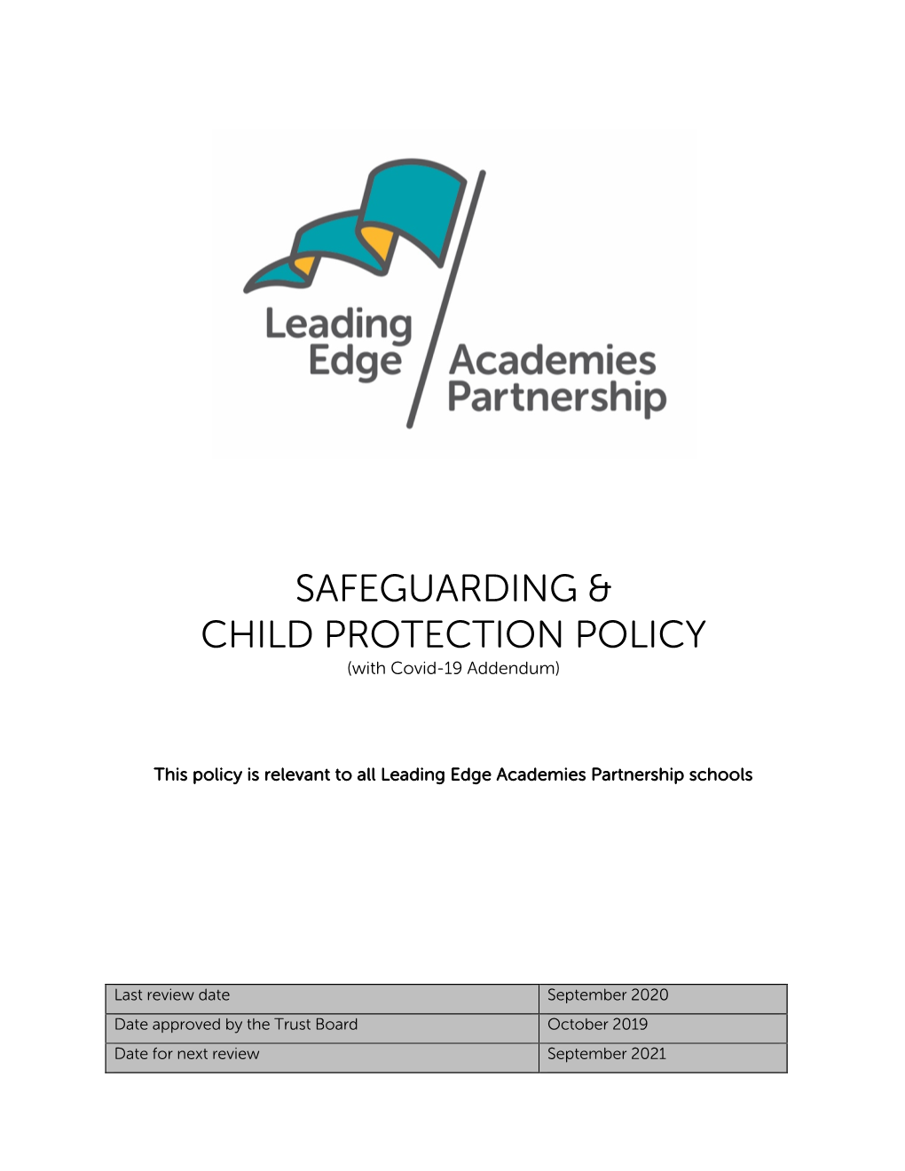 Safeguarding & Child Protection Policy