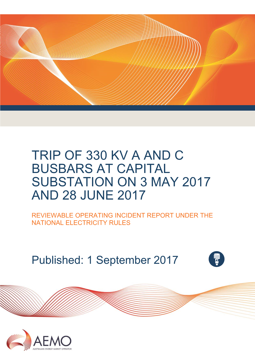 Trip of Capital Wind Farm a and C 330 Kv Busbars