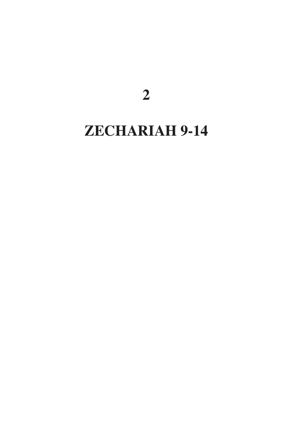 2 Zechariah 9-14