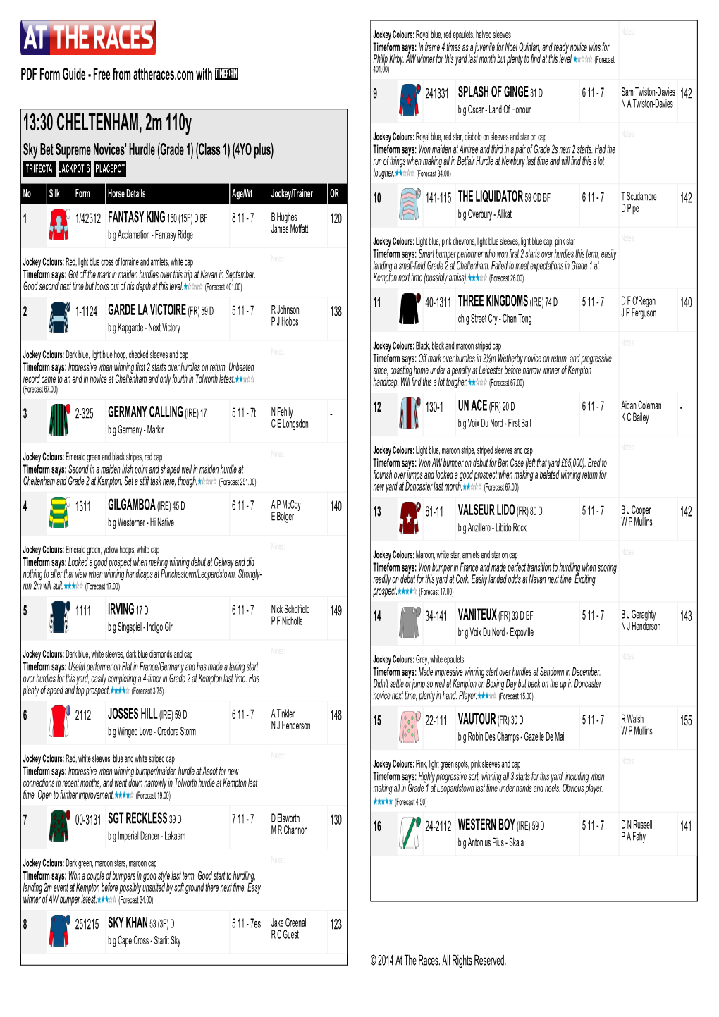 13:30 CHELTENHAM, 2M 110Y