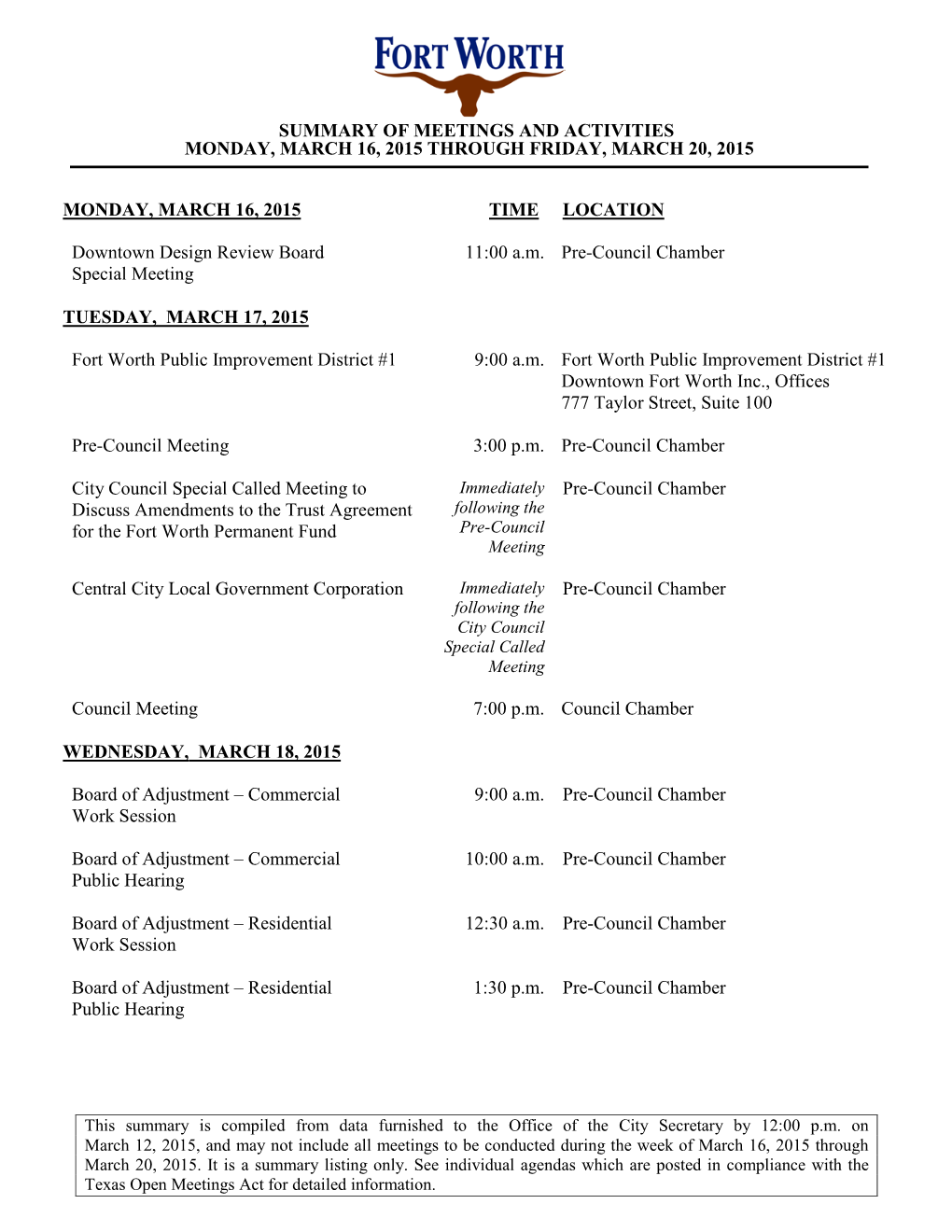 Electronic Council Packet for 03-17-2015