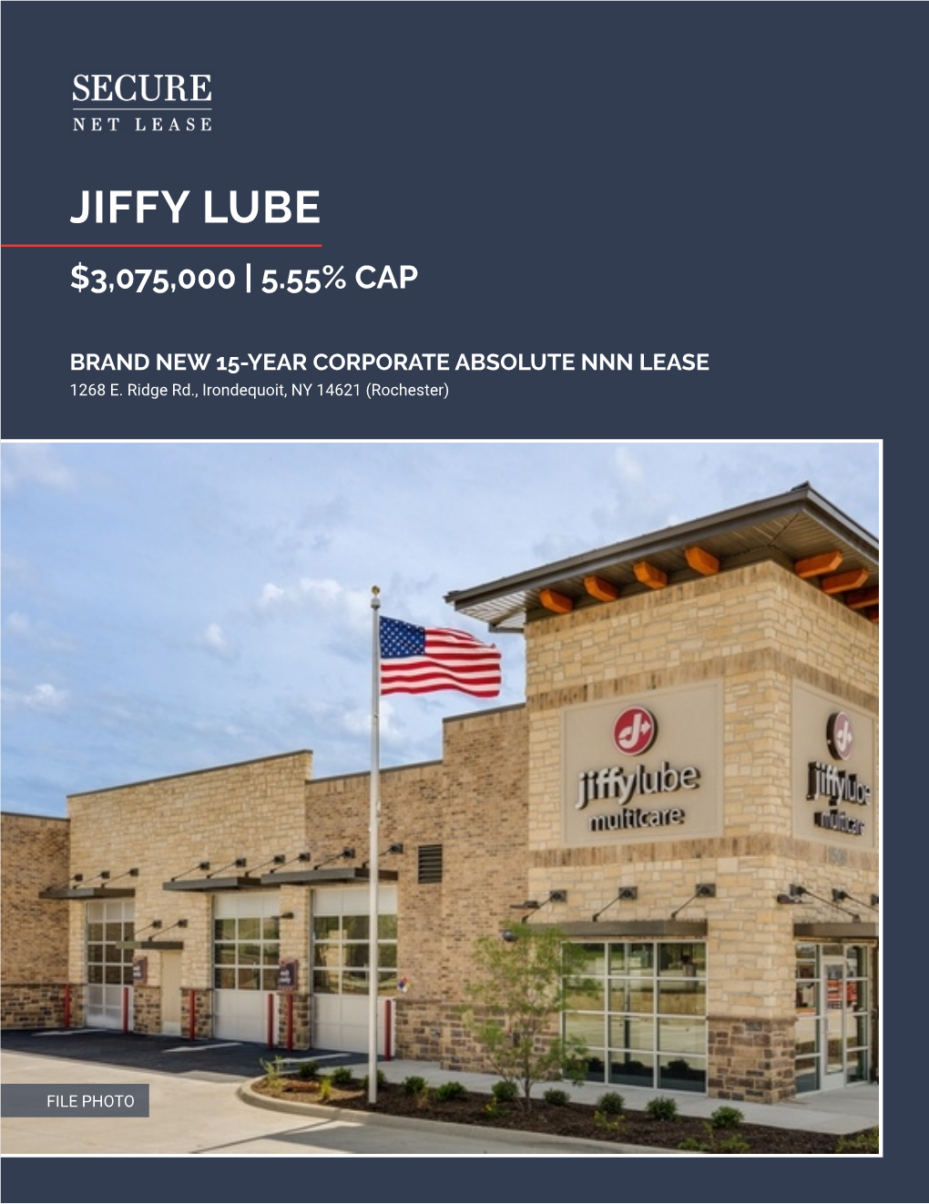 Jiffy Lube $3,075,000 | 5.55% Cap