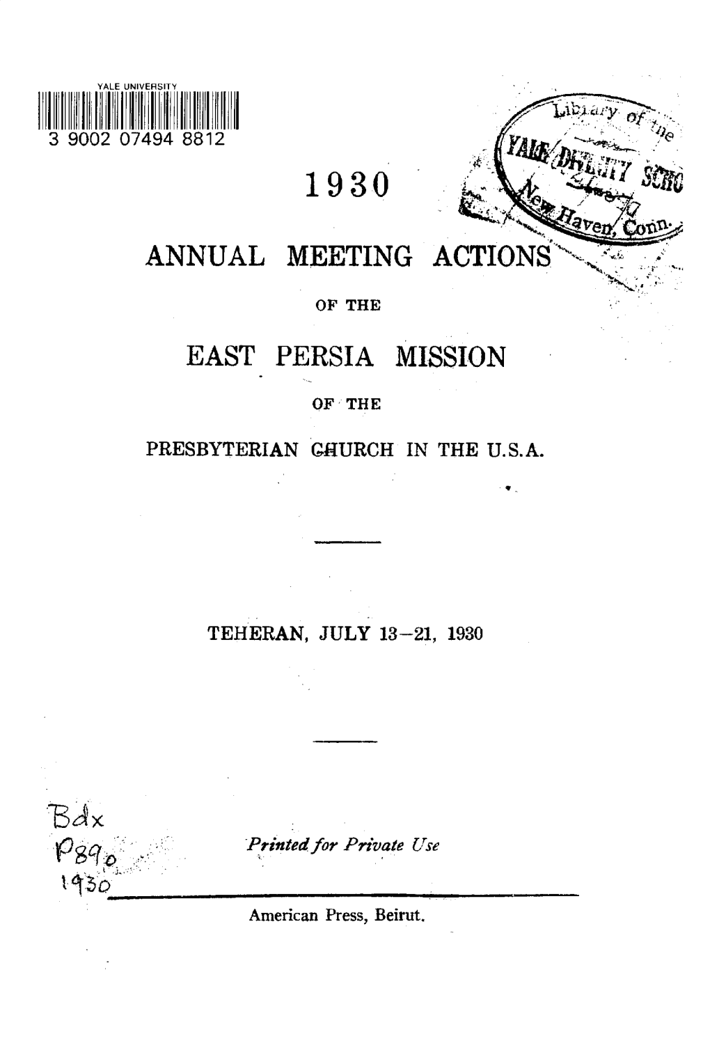 East Persia Mission