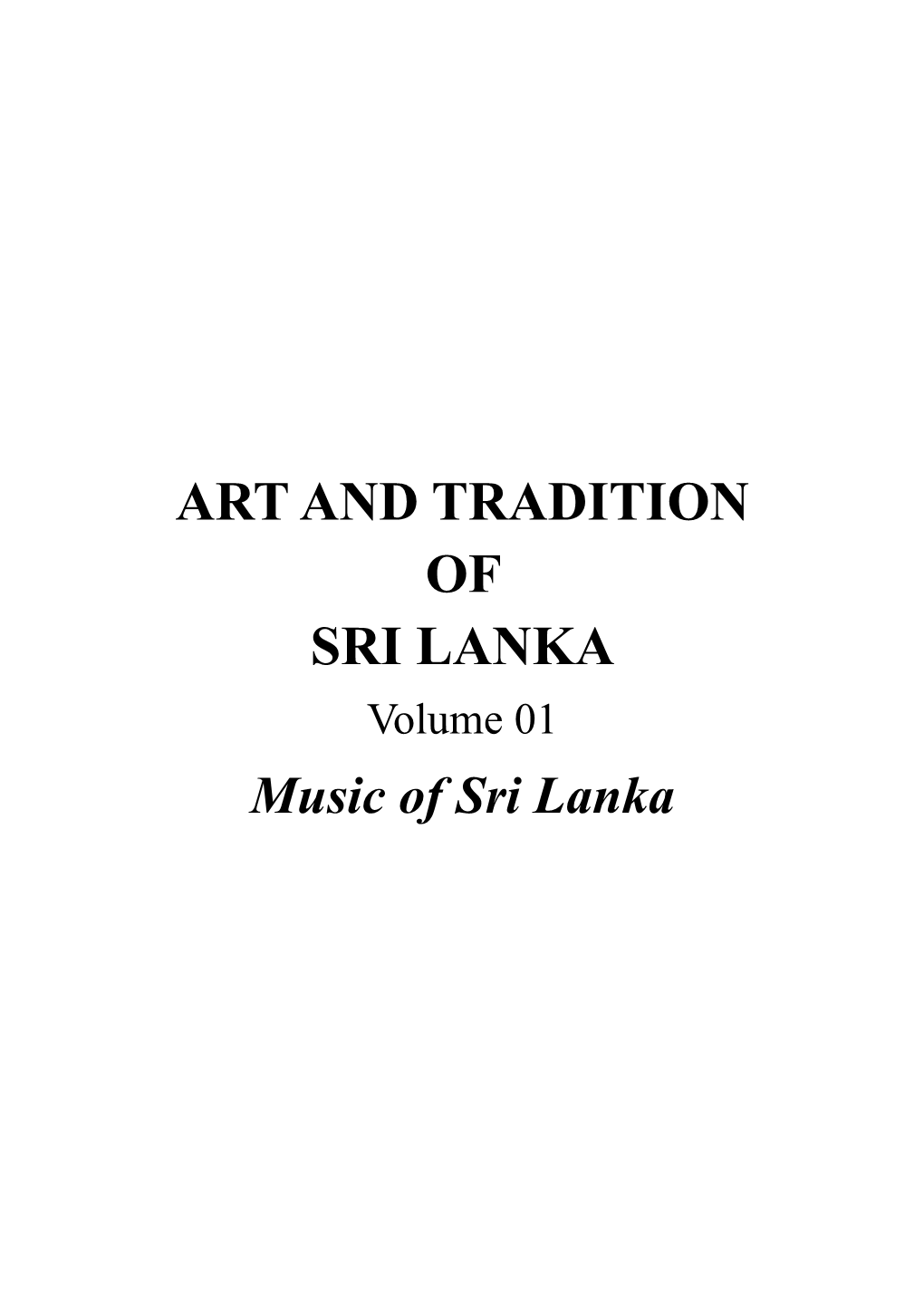 Art and Tradition of Sri Lanka