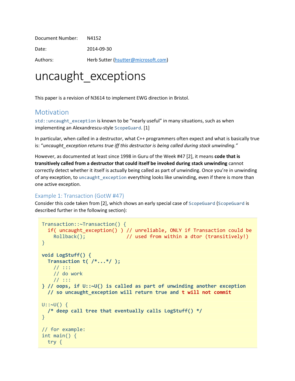 Uncaught Exceptions