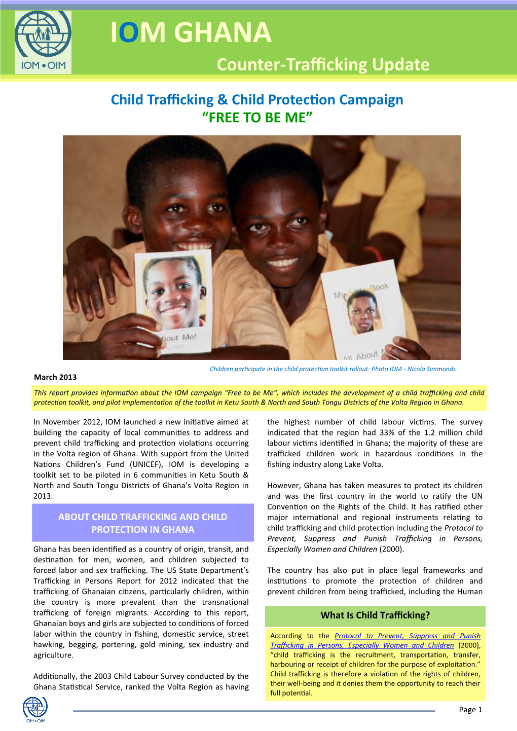 IOM Ghana Child Trafficking & Child Protection Campaign