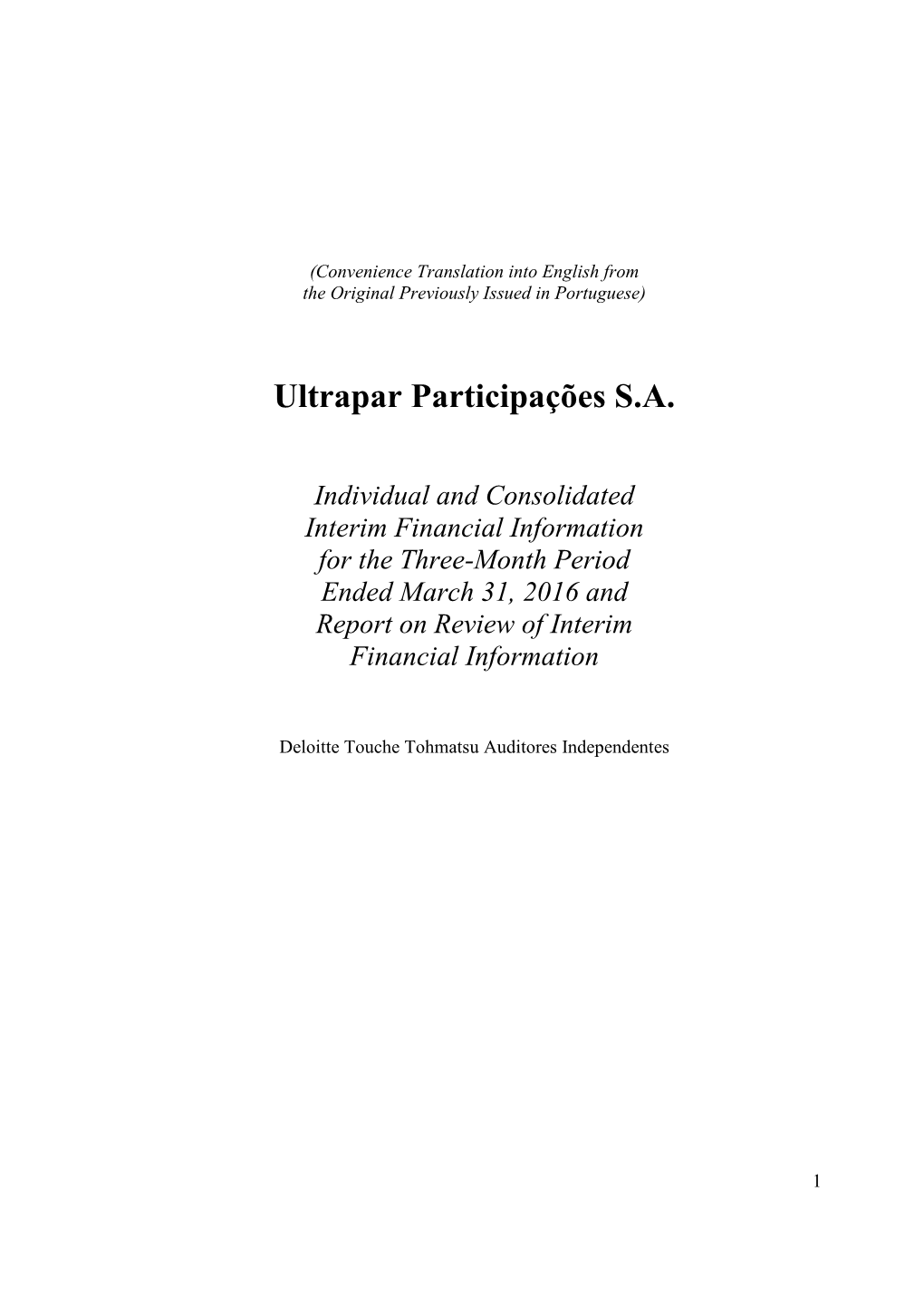 Ultrapar Participações S.A