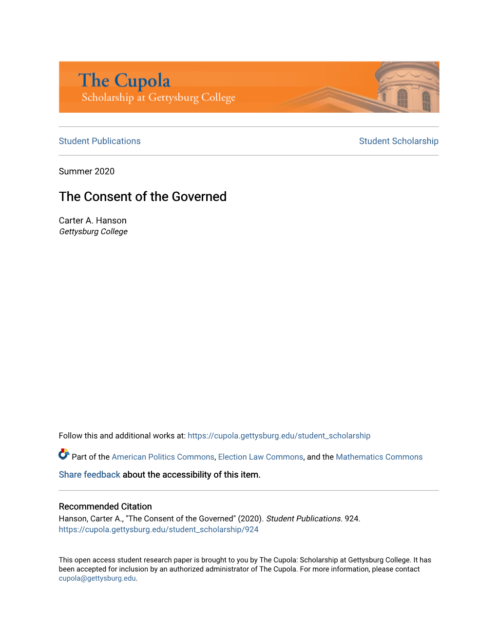 The Consent of the Governed