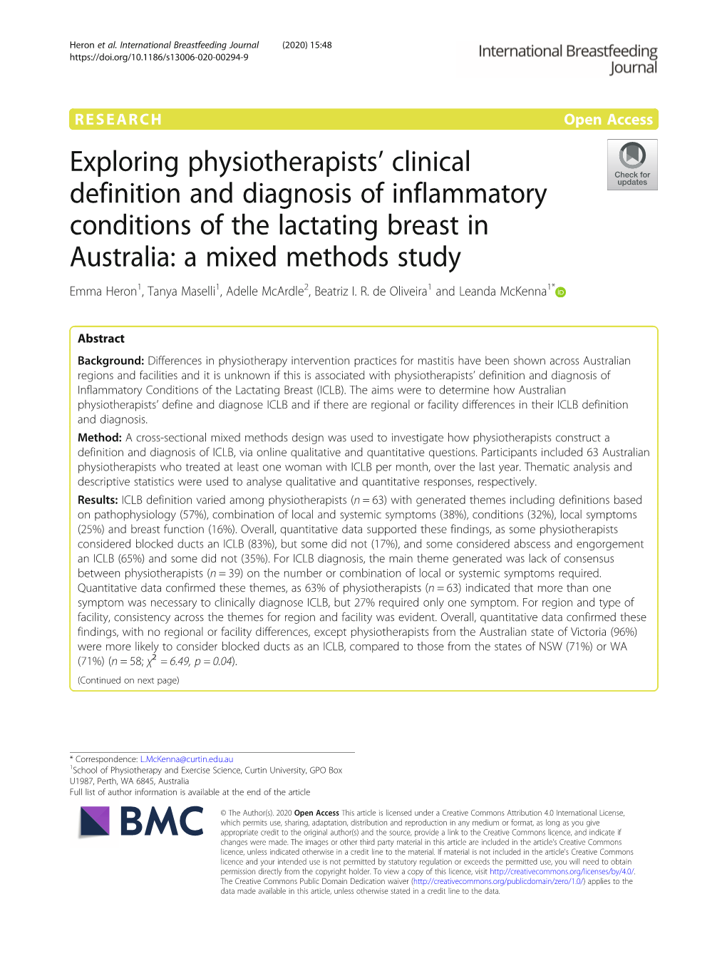 Exploring Physiotherapists' Clinical