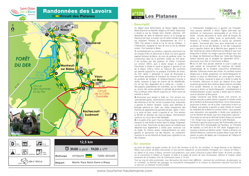 Randonnées Des Lavoirs N°129 Circuit Des Platanes 12,5 Km Les Platanes