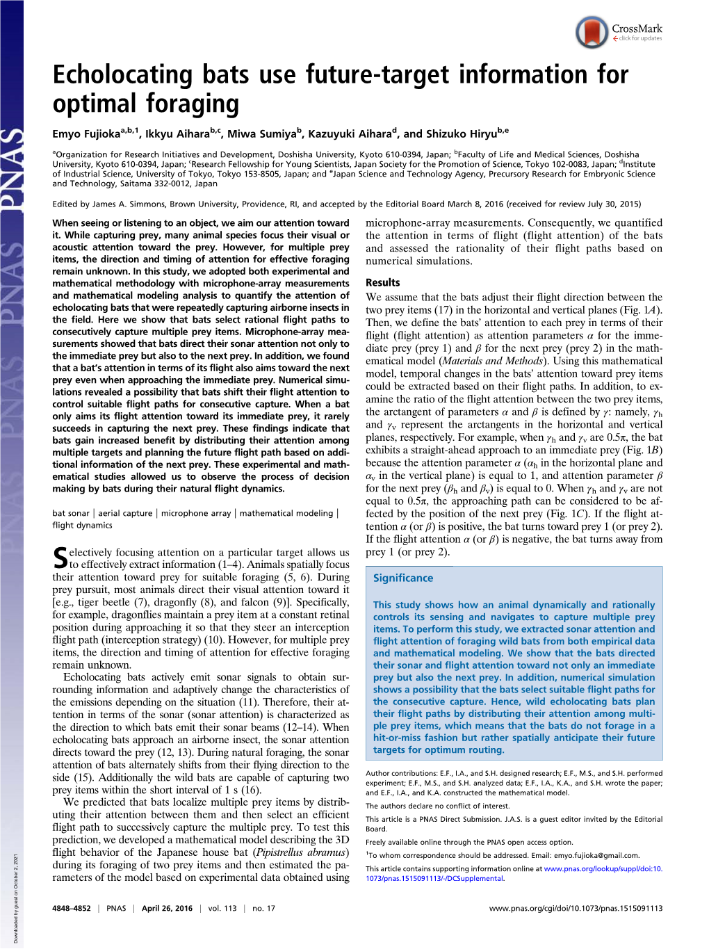 Echolocating Bats Use Future-Target Information for Optimal Foraging