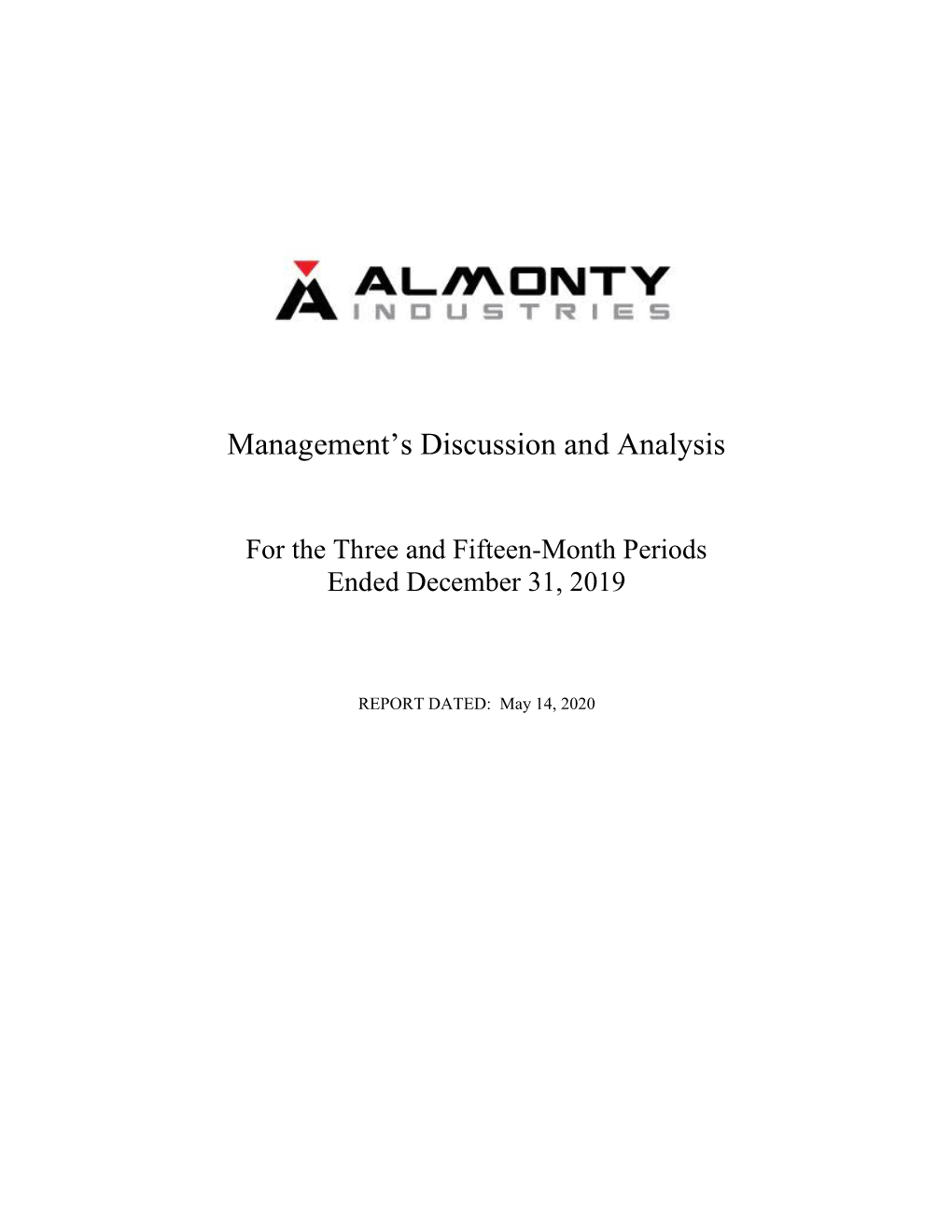 Management's Discussion and Analysis