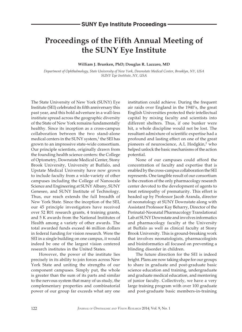 The SUNY Eye Institute